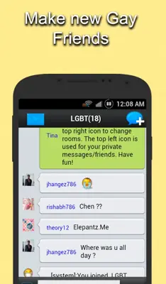 Gay Chat android App screenshot 0